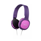 Philips Stereo Headphone On-Ear Kids SHK2000PK/00 32mm Pink-Purple with Volume Control and Detachable Headphones