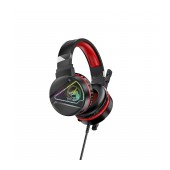 Stereo Gaming Headphone W104 Drift with Adapter 2 in 1 3.5mm&USB Microphone RGB Lighting 2m Red