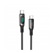 Data Cable Hoco S51 Extreme USB to USB-C Fast Charging Data Cable with Digital Display Cord 20V/5A Black1.2m