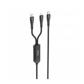 Data Cable Hoco U102 Super 100W 2  in 1 USB-C to USB-C and Lightning for Fast Charging 20V/5A Black1.5m