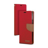 Book Case Goospery Canvas Diary for Apple iPhone 13 Pro Red - Camel