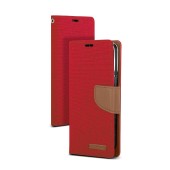 Book Case Goospery Canvas Diary for Apple iPhone 13 Pro Max Red - Camel