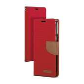 Book Case Goospery Canvas Diary for Apple iPhone 13 Mini Red - Camel