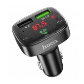 Car Charger Hoco E45 with Wireless FM Transmitter and 2 USB Ports and Micro SD Black