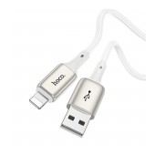 Data Cable Hoco X66 Howdy USB to Lightning 2.4A with Zinc Alloy Conectors White 1m