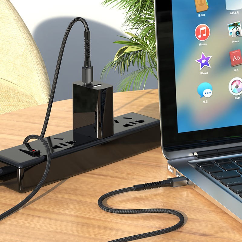 Hoco Καλώδιο Σύνδεσης Especial 60W 3A USB-C Σε USB-C Με Εύκαμπτο Βύσμα Και Braided Καλώδιο 1m Μαύρο X71 | Homidoo.gr