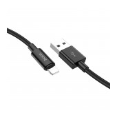 Data Cable Hoco X68 True Color  USB το Lightning 2.4A με Nylon Braid Black 1m
