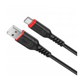 Data Cable Hoco Hoco X59 Victory USB το Micro USB 2.4A With TPE Connectors and Braided Cable Black 1m