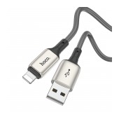 Data Cable Hoco X66 Howdy USB to Lightning 2.4A with Zinc Alloy Conectors Gray 1m