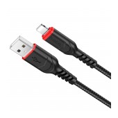 Data Cable Hoco Hoco X59 Victory USB το Lightning 2.4A With TPE Connectors and Braided Cable Black 1m