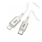 Data Cable Hoco X66 Howdy PD 20W USB-C to Lightning 2.4A with Zinc Alloy Conectors White 1m