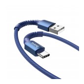 Data Cable Hoco X71 Especial 3A USB σε USB-C With TPE Connectors and Braided Cable Blue 1m
