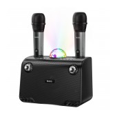 Wireless Speaker Hoco BS41 Plus Karaoke  Black V5.0 20W, 4800mAh, USB & AUX Port, Micro SD with 2 Wireless Microphone
