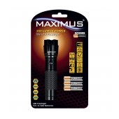 Flashlight Aluminum Maximus 5W Led 350 Lumens IPX4 with Duracell AAA Batteries Black