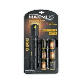Flashlight Aluminum Maximus 5W Led 350 Lumens IPX4 and Distance 220m with Duracell AAA Batteries Black
