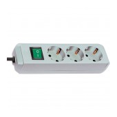 Power Strip Brennenstuhl  with 3 Inlet Sockets and On / Off Switch Cable 1.5 m IP20 Gray with Black Cable
