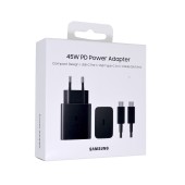 Samsung Super Fast Charging T4510XBE 45W Travel Charger with Usb-C output and Cable Black