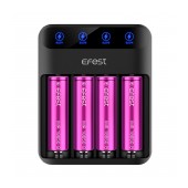 Efest LUSH Q4 Battery Charger with 4 Positions Battery Indicator compatible with Batteries: 10440,18650, 21700, 20700, 26650