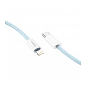 Hoco X68 PD True Color Braided USB-C connection cable in Lightning 20W Blue 1m