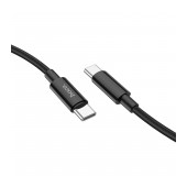 Data Cable Hoco X68 True Color USB-C το USB-C2 100W 3A με Nylon Braid Black1m