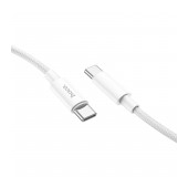 Data Cable Hoco X68 True Color USB-C το USB-C2 100W 3A με Nylon Braid Silver