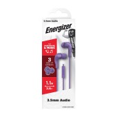 Hands Free Energizer CIA5 Stereo 3.5mm Purple with Micrphone and Operation Control Button 1,1m