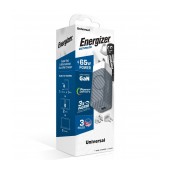 Energizer Travel Charger A65MU PD65W Quick Charge 1 x USB-C 1 x USB-A with  EU / UK / US Silver GaN Tech