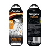 Energizer Lifetime Warranty connection cable in Lightning Apple Certified MFI 1.2m White