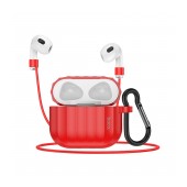Hoco WB22 Glory Series Silicone Protective Case Red for AirPods 2021 (3rd generation) with Hook
