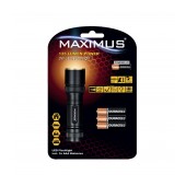 Flashlight Aluminum Maximus 5W Led 135 Lumens IPX4 with Duracell AAA Batteries Black