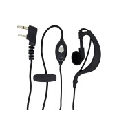 Hands Free Mono Ancus HiConnect with dual connector 2.5mm & 3.5mm with operating button and braided cable for Walkie Talkie Black Bulk