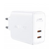 Travel Charger Acefast A29 Fast Charging 2xUSB-C PD3.0 QC4.0 PD50W GaN White