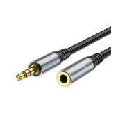Audio Cable Hoco UPA20  3.5mm Male to 3.5mm Female Braided 1m Black