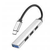 Hub USB-C Hoco HB26 USB3.0+3xUSB2.0 Silver