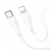 Data Cable Hoco X83 Victory USB-C to Lightning Fast Charging PD20W White 1m Extra Durability