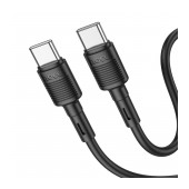Data Cable Hoco X83 Victory USB-C to USB-C 60W 20V/3A Black 1m Extra Durability