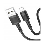 Data Cable Hoco X83 iP Victory USB to Lightning 2.4A Black 1m Extra Durability