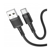 Data Cable Hoco X83 Victory USB to USB-C 3A Black 1m Extra Durability