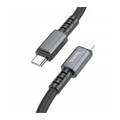 Data Cable Hoco X85 Strength USB-C to Lightning PD20W Black 1m Extra Durability