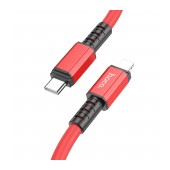 Data Cable Hoco X85 Strength USB-C to Lightning PD20W Red 1m Extra Durability