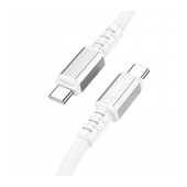 Data Cable Hoco X85 Strength USB-C to USB-C 60W 20V/3A White 1m Extra Durability
