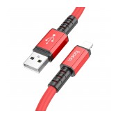 Data Cable Hoco X85 Strength USB-C to Lightning 2.4A Red 1m Extra Durability