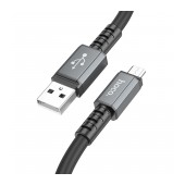 Data Cable Hoco X85 Strength USB to Micro-USB 2.4A Black 1m Extra Durability