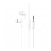 Hands Free Hoco M97 Enjoy Earphones Stereo 3.5mm with Microphone and Operation Control Button White