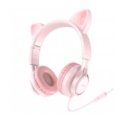 Stereo Headphones Hoco W36 Cat ear with Microphone Hi-Fi 3.5mm Pink