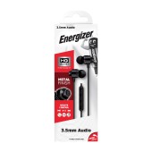 Hands Free Energizer CIA10 Metal Stereo 3.5 mm Black with Micrphone and Multi Operation Control Button 1,2m