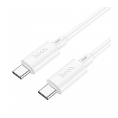 Data Cable Hoco X88 USB-C to USB-C 60W for Fast Charging and Data Transfer White 1m
