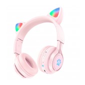 Wireless Stereo Headphones Hoco W39 Cat Ear Hi-Fi BT V5.3 3.5mm 10h music time Pink
