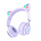 Wireless Stereo Headphones Hoco W39 Cat Ear Hi-Fi BT V5.3 3.5mm 10h music time Purple