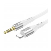 Audio Cable Hoco UPA22 Silicone Lightning to 3.5mm Male White 1m
